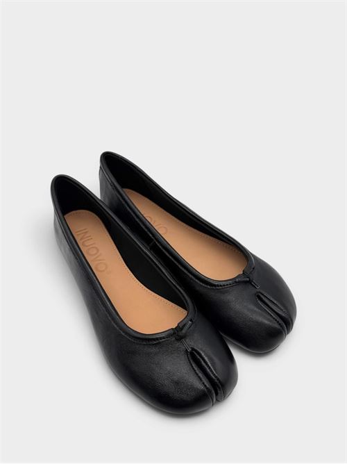 Ballerine nere in pelle con fiocchetto IL LACCIO | EG3251PELLEBLACK